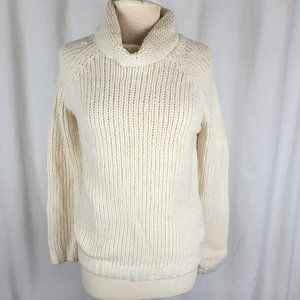 BANANA REPUBLIC Cream Cowl Neck Merino Wool Fisherman’s Sweater - XS